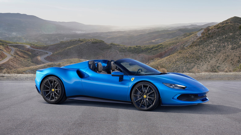 A Blue Ferrari 296 GTS